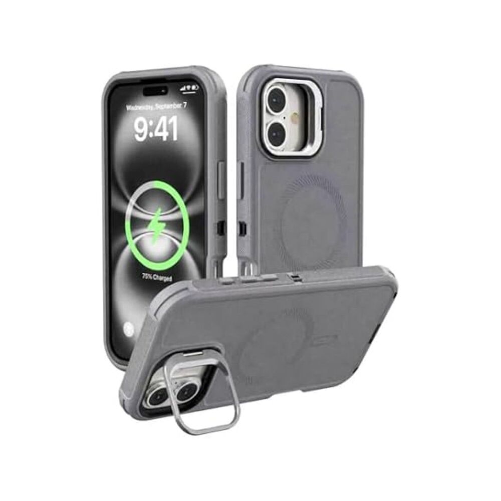 WOONITH for iPhone 17 Case with Stash Stand